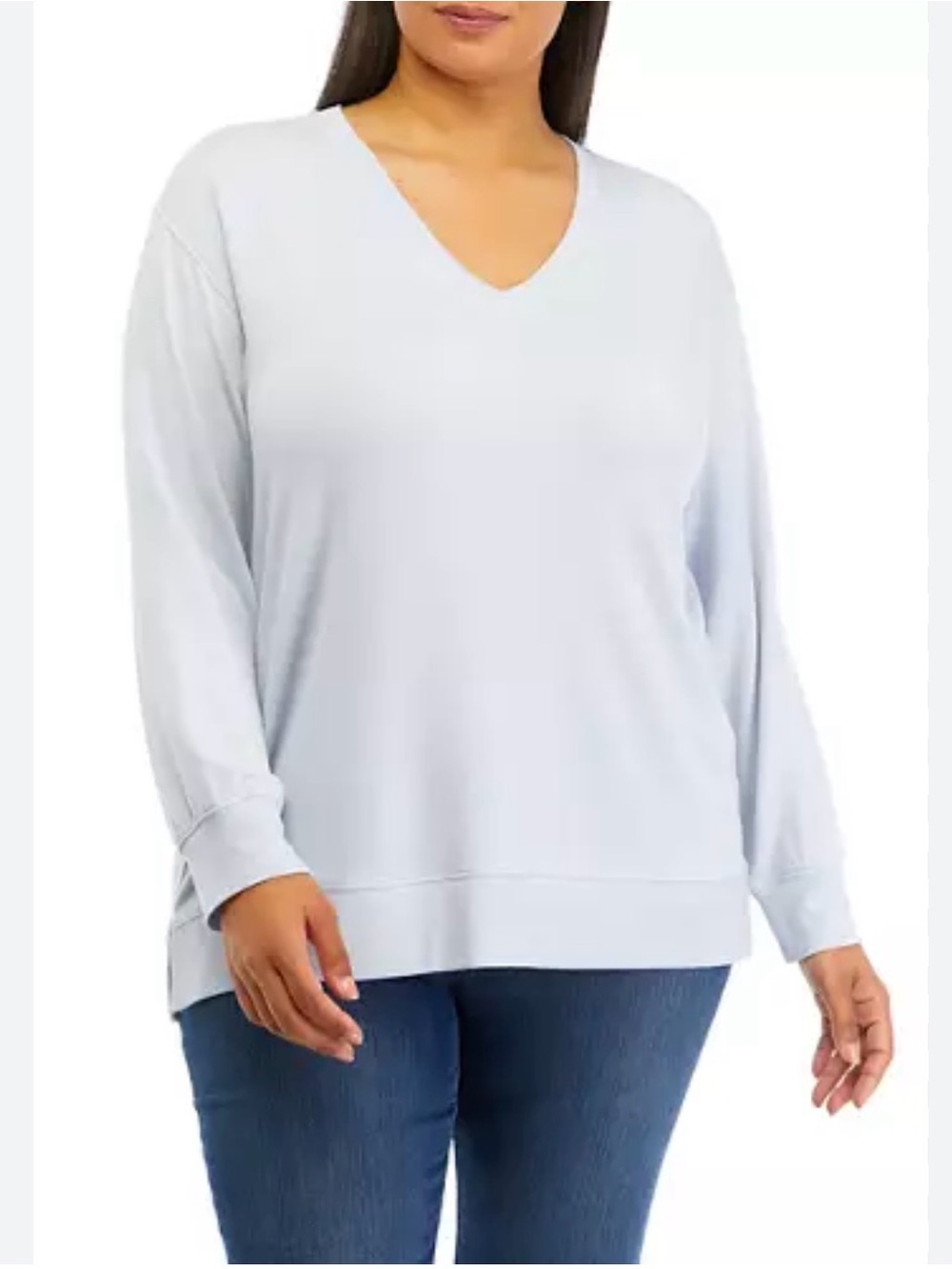 Workshop Republic Clothing Pale Blue V‑Neck Top 1X